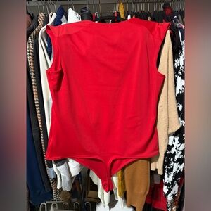 Express Vibrant Red Sleeveless Bodysuit